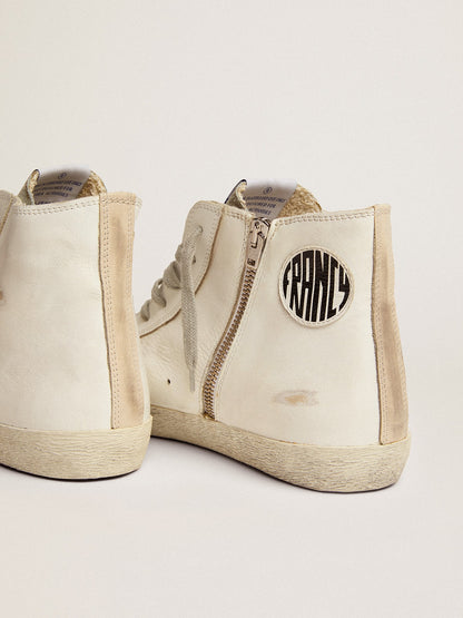 Francy in leather with a silver suede star
