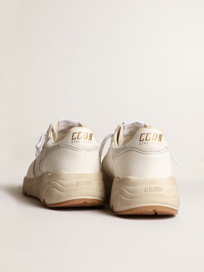 Running Sole in mesh and white nappa leather