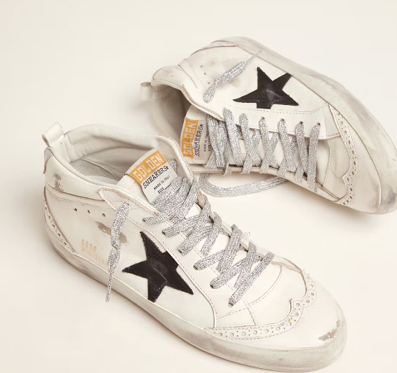 Mid Star mit Metallic-Ferse und glitzernden Schnürsenkeln