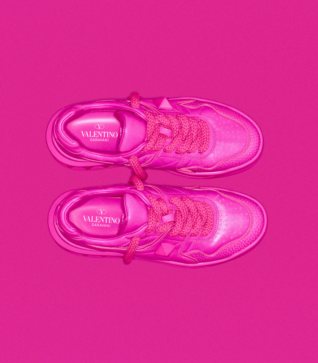 VLTN Leder Sneakers One Stud XL MAGENTA