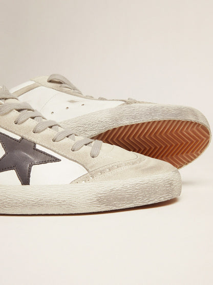 White with a black star