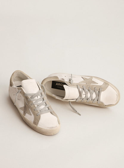 Gray suede star and heel tab