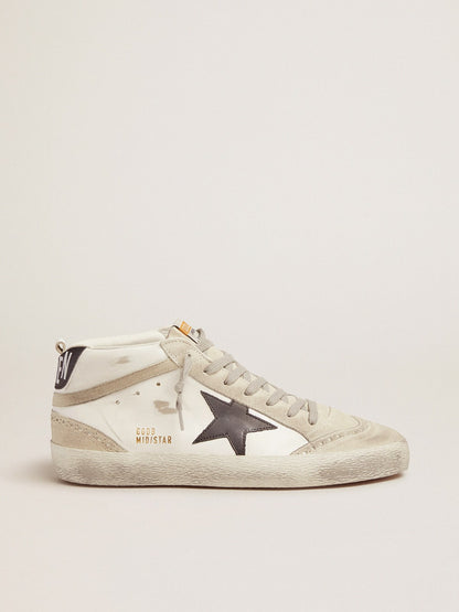 White with a black star