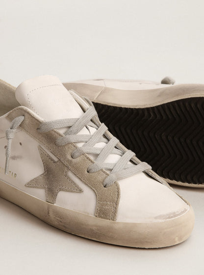 Gray suede star and heel tab