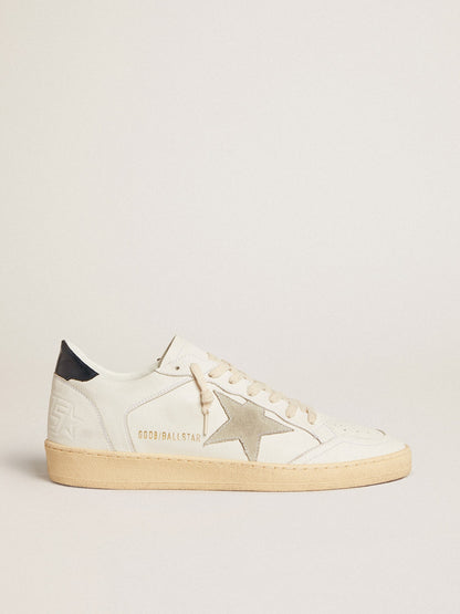 Ice-colored suede star and blue leather heel