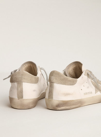 Gray suede star and heel tab