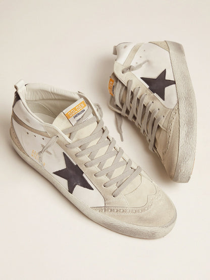 White with a black star
