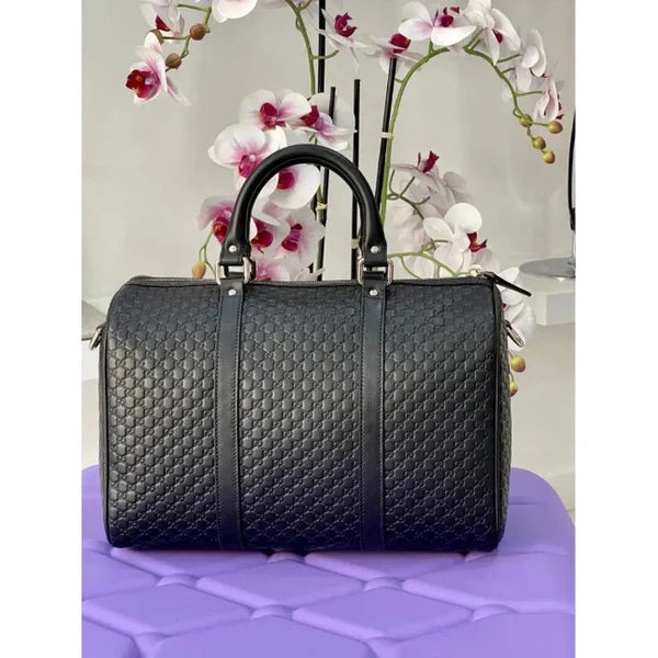 GG BOSTON-TASCHE AUS SCHWARZEM LEDER