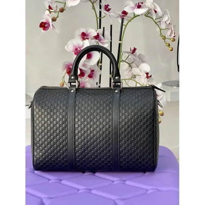 GG BOSTON-TASCHE AUS SCHWARZEM LEDER