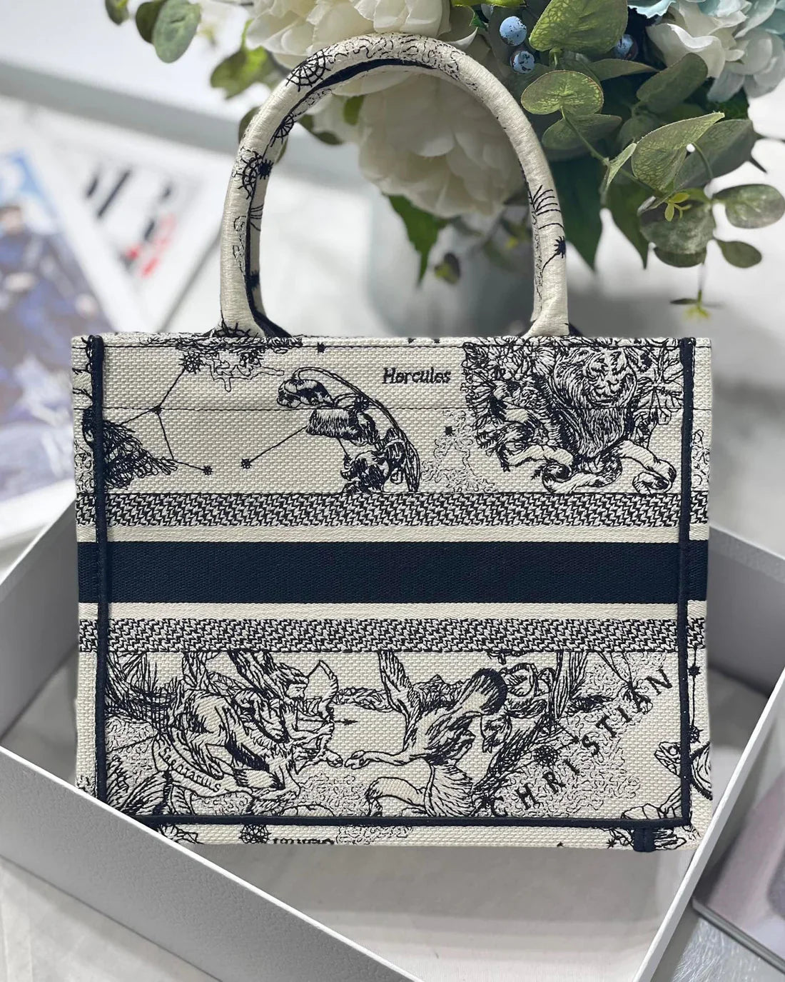DIOR BOOK TOTE WEISS SCHWARZ