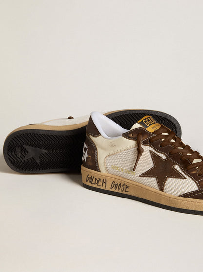Ball Star aus Nappa und Mesh mit Raulederstern und braunen Ledereinsätzen