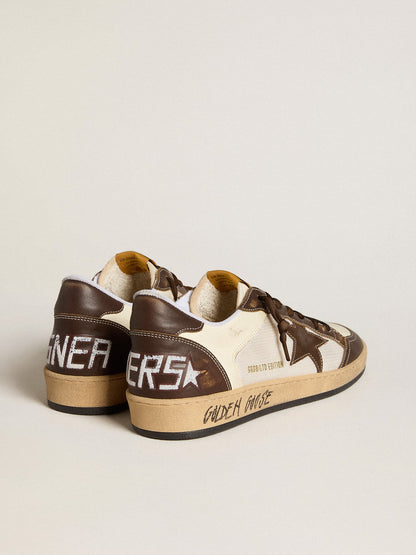 Ball Star aus Nappa und Mesh mit Raulederstern und braunen Ledereinsätzen