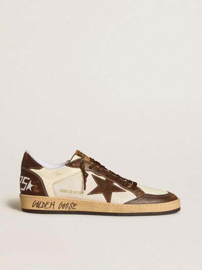 Ball Star aus Nappa und Mesh mit Raulederstern und braunen Ledereinsätzen