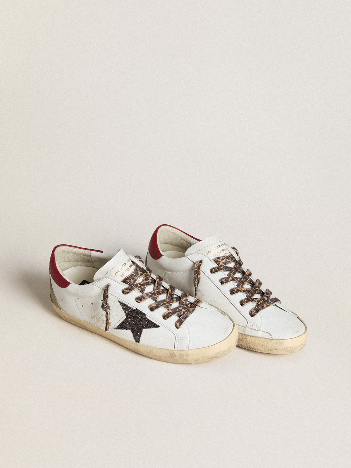 Super-Star aus Nappa mit Stern aus Glitzer und Ferse aus rotem Nappaleder