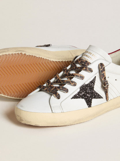 Super-Star aus Nappa mit Stern aus Glitzer und Ferse aus rotem Nappaleder
