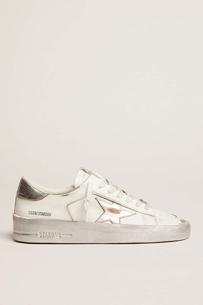 Stardan mit Stern und Fersenpartie aus silberfarbenem Metallic-Leder