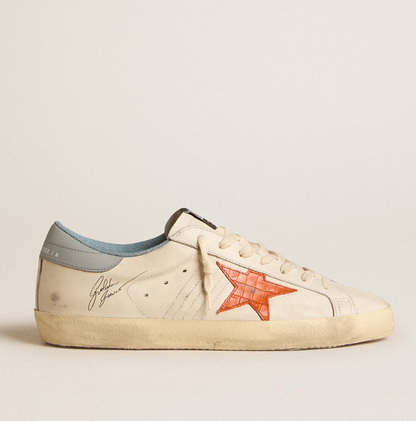 Super-Star with crocodile-print star and silver-azure heel detail