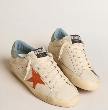 Super-Star with crocodile-print star and silver-azure heel detail