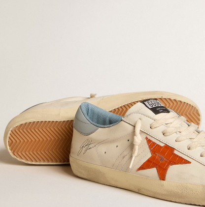 Super-Star with crocodile-print star and silver-azure heel detail