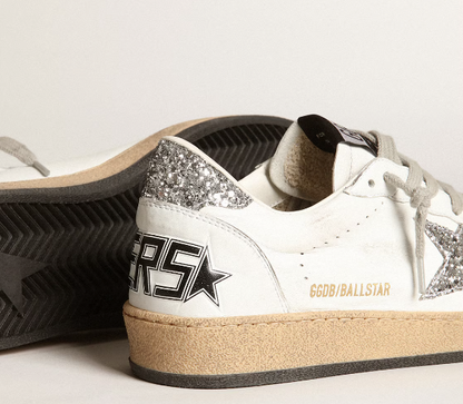 Ball Star aus Nappa mit weißem Stern und glitzernder Ferse