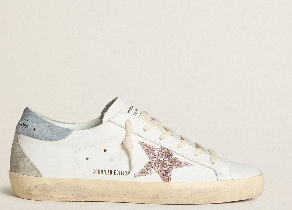 Super-Star LTD mit buntem Glitzerstern und Rauleder an der Fersenpartie