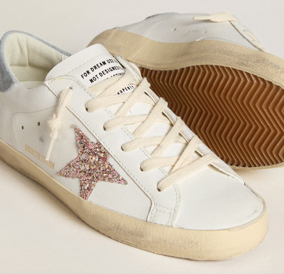 Super-Star LTD mit buntem Glitzerstern und Rauleder an der Fersenpartie