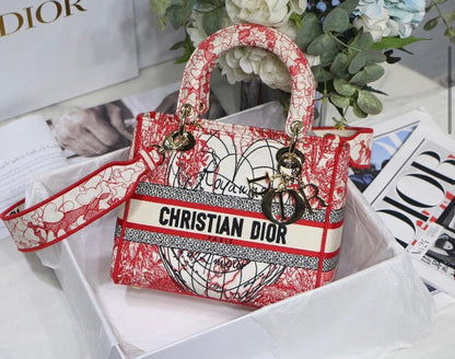 DIOR BOOK TOTE MITTELTASCHE ROT/WEISS