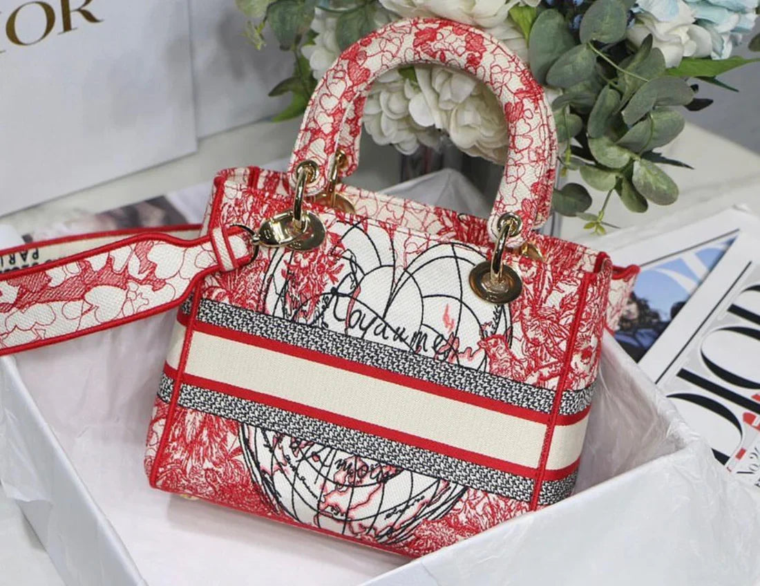 DIOR BOOK TOTE MITTELTASCHE ROT/WEISS