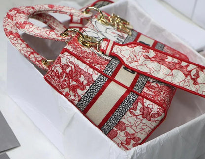 DIOR BOOK TOTE MITTELTASCHE ROT/WEISS