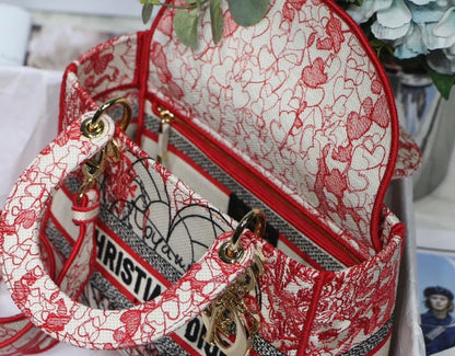 DIOR BOOK TOTE MITTELTASCHE ROT/WEISS