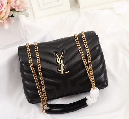 YSL LOULOU KLEINE TASCHE IN GESTEPPTEM LAMMLEDER MIT GOLDENEM LOGO