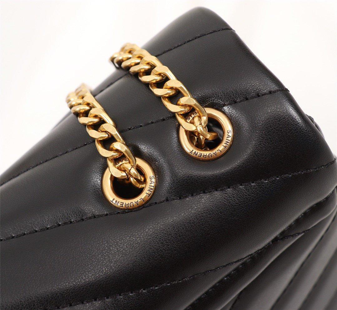 YSL LOULOU KLEINE TASCHE IN GESTEPPTEM LAMMLEDER MIT GOLDENEM LOGO
