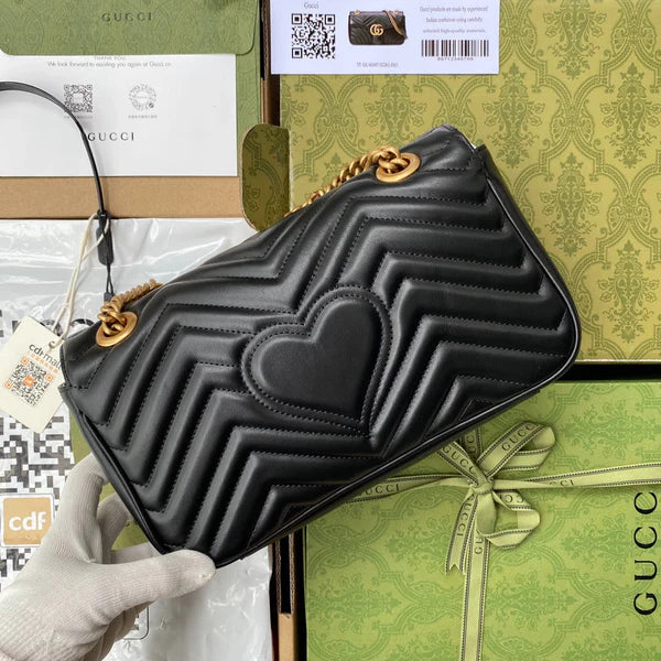 SCHULTERTASCHE GG MARMONT MITTELGROSS METELASSÉ SCHWARZ