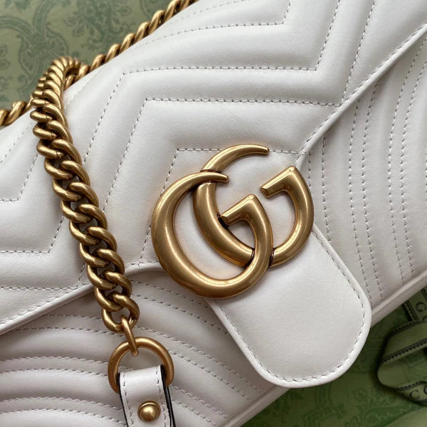 SCHULTERTASCHE GG MARMONT MITTELGROSS METELASSÉ WEISS