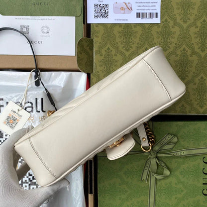 SCHULTERTASCHE GG MARMONT MITTELGROSS METELASSÉ WEISS
