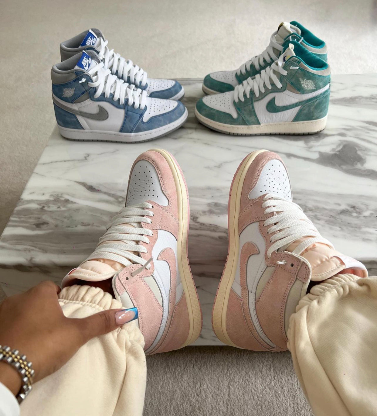 AJ 1 High Retro OG Rosa Damen
