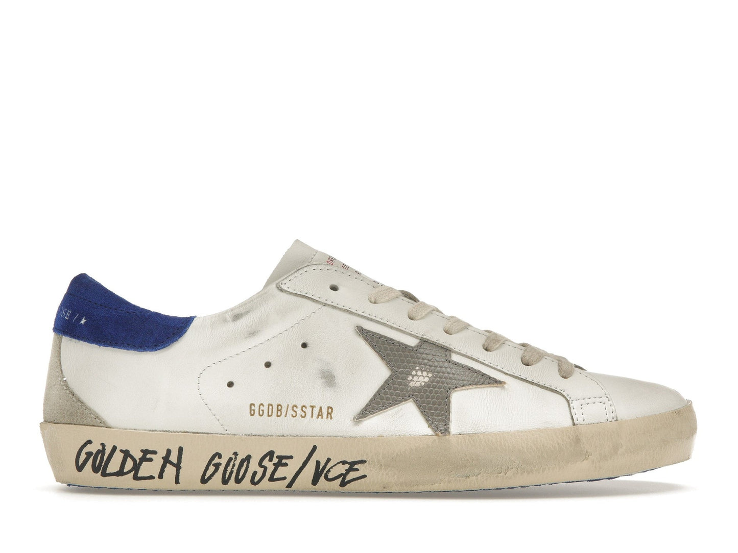 Super-Star Weiß mit blauer Schlangenprägung